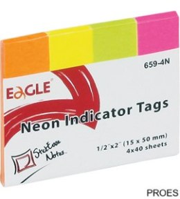 Zakładki indeksujące neon papierowe 15x50 659-4N 150-1244 4kol. po 40k.