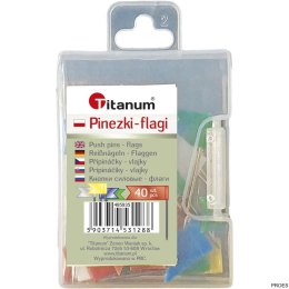 Pinezki Titanum plastikowe flagi kolor: mix 40 sztuk 485935